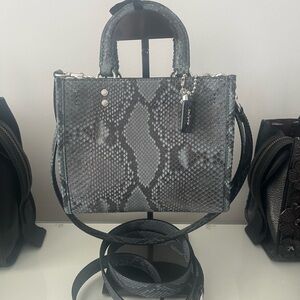 Coach Rogue 20 Navy Python Handbag